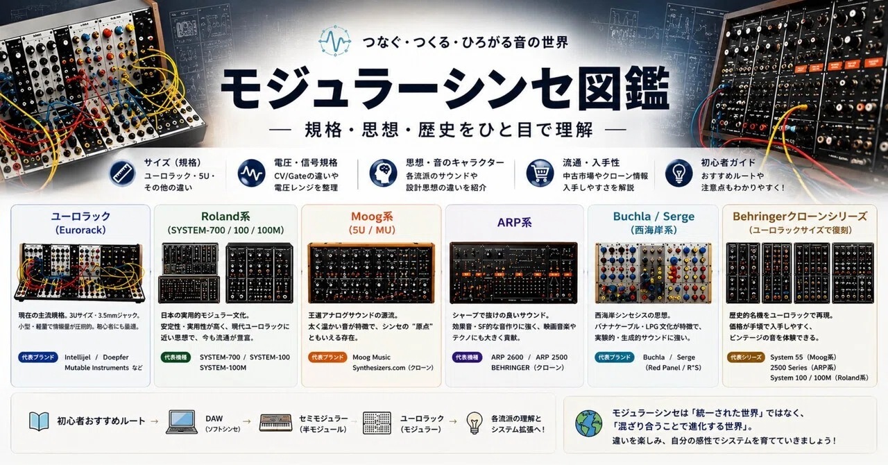 モジュラーシンセ】初心者向け記事 AI 記載 モジュラーシンセの種類