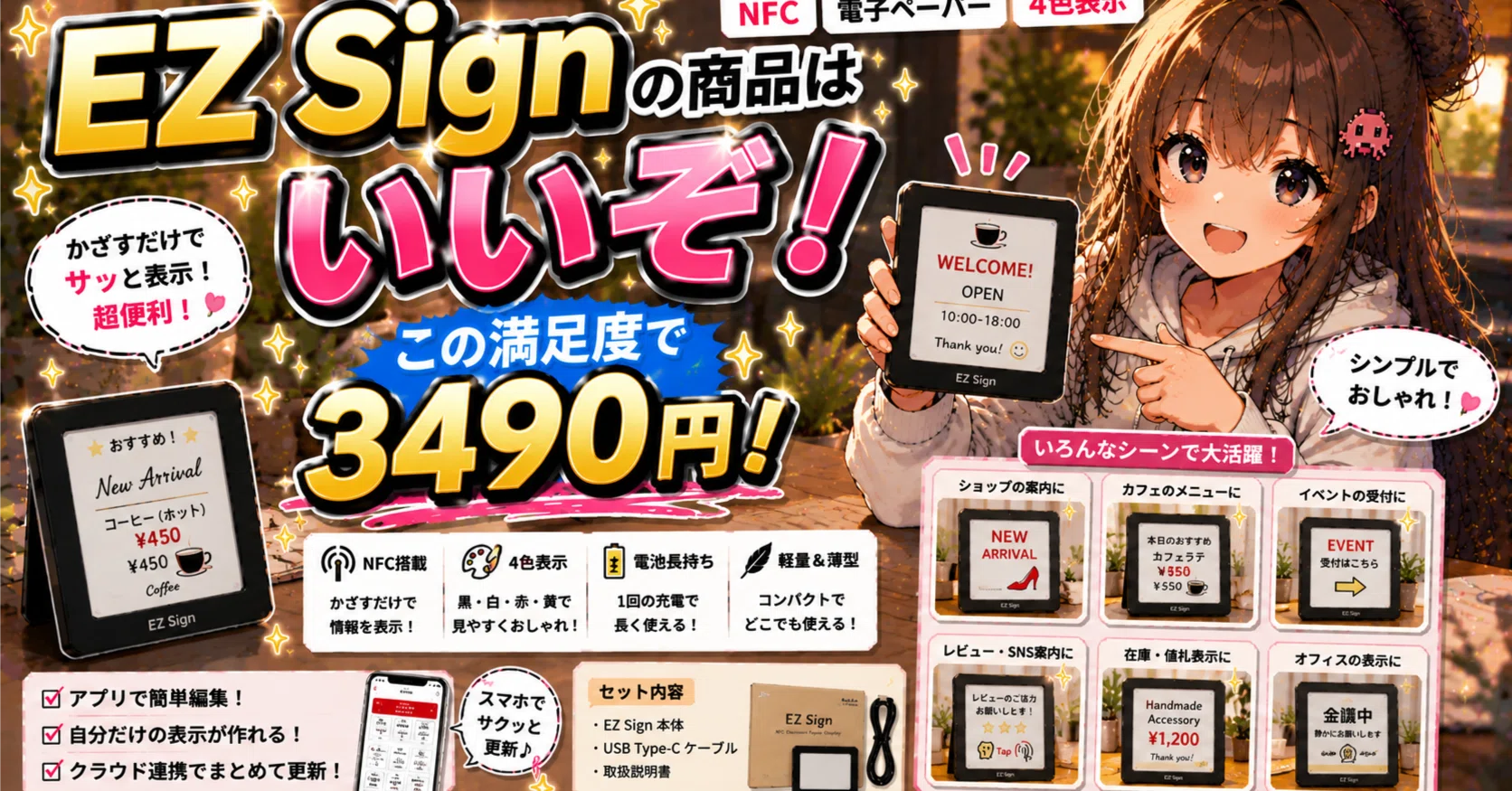 EZ Signの商品はいいぞ！この満足度で3490円！ 自分のアイディアで