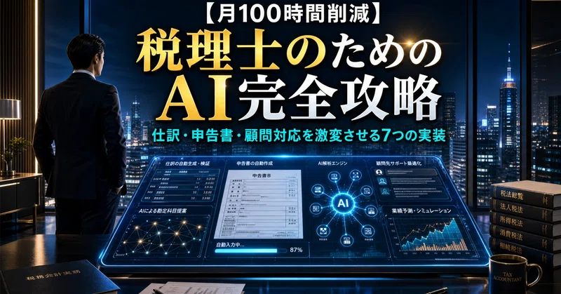 【月100時間削減】税理士のためのAI完全攻略｜仕訳・申告書・顧問対応を激変させる7つの実装