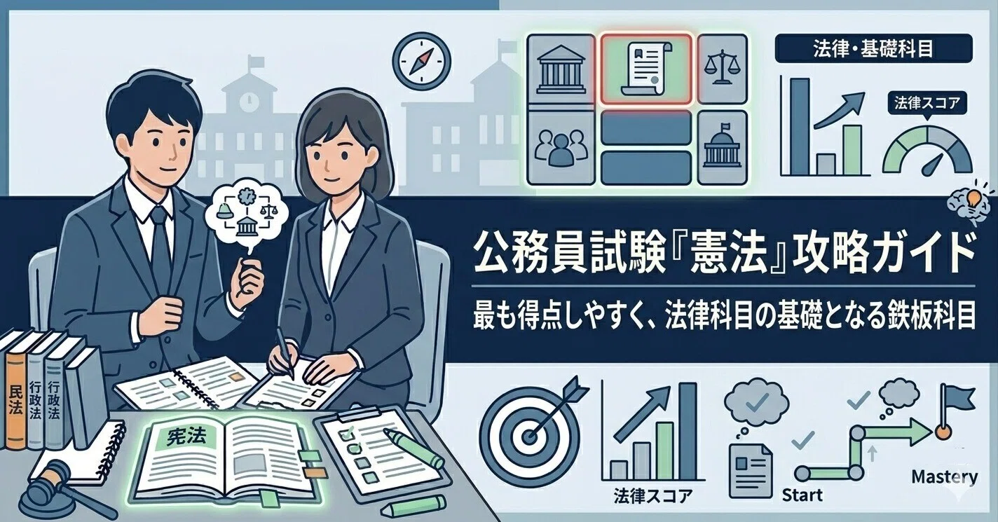 完全版】公務員試験「憲法」攻略ガイド：最も得点しやすく、法律科目の