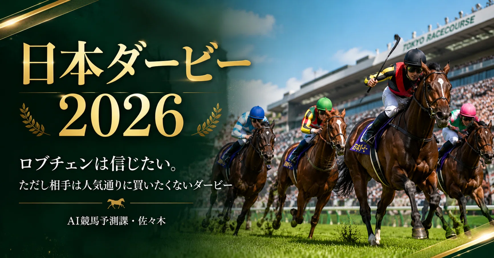 日本ダービー2026〗ロブチェンは信じたい。ただし相手は人気通りに買い