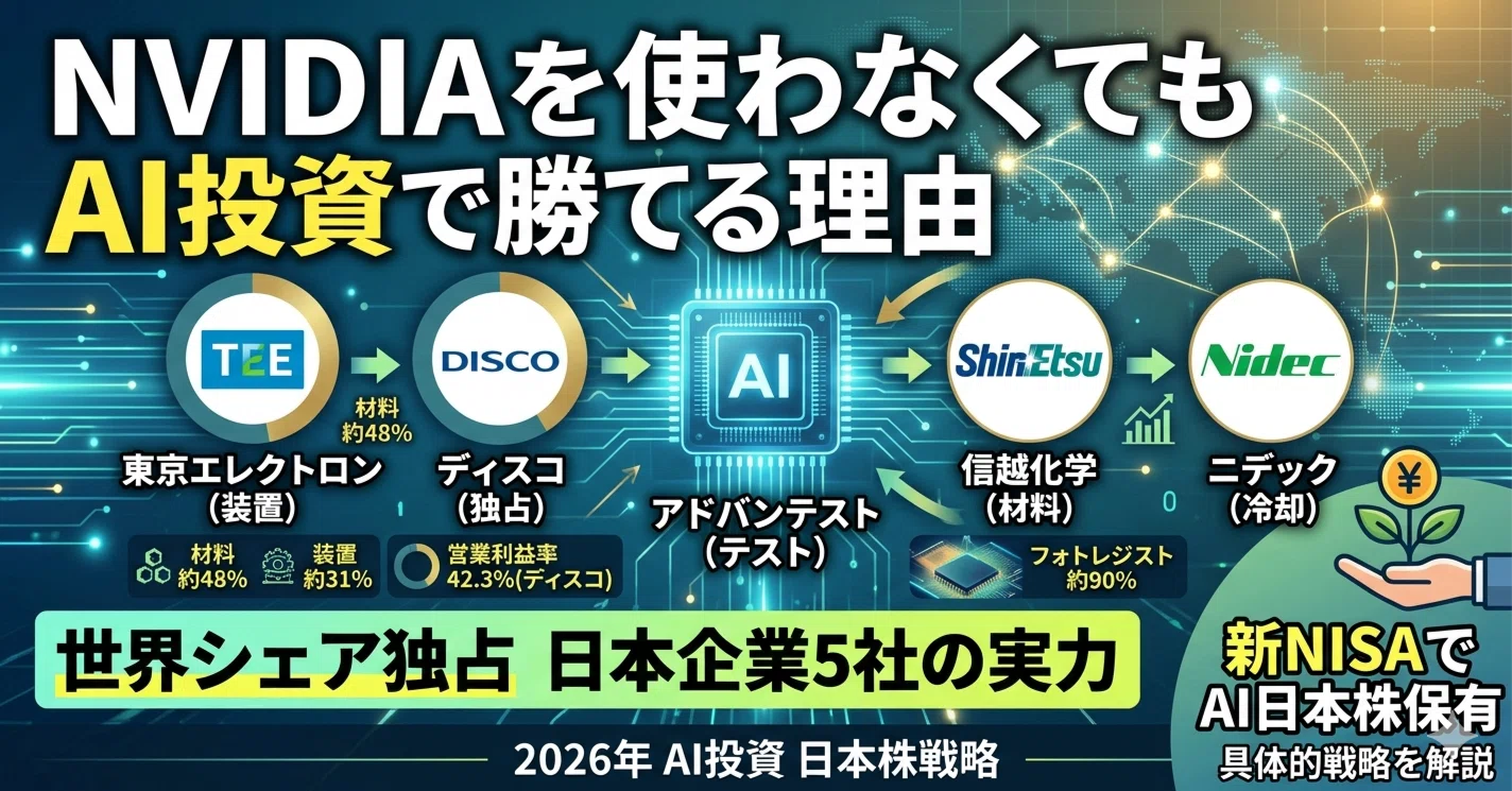 NVIDIAより安定？AI投資で勝つ日本株5選｜新NISA対応・半導体上流銘柄