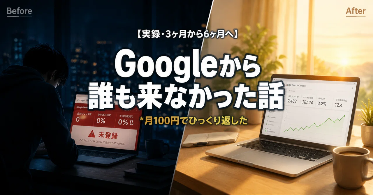3ヶ月Google流入ゼロ → 6ヶ月後に月間PV1,200に変わった「月100円ドメイン取得・7つの落とし穴」｜モーくん🐮 ...