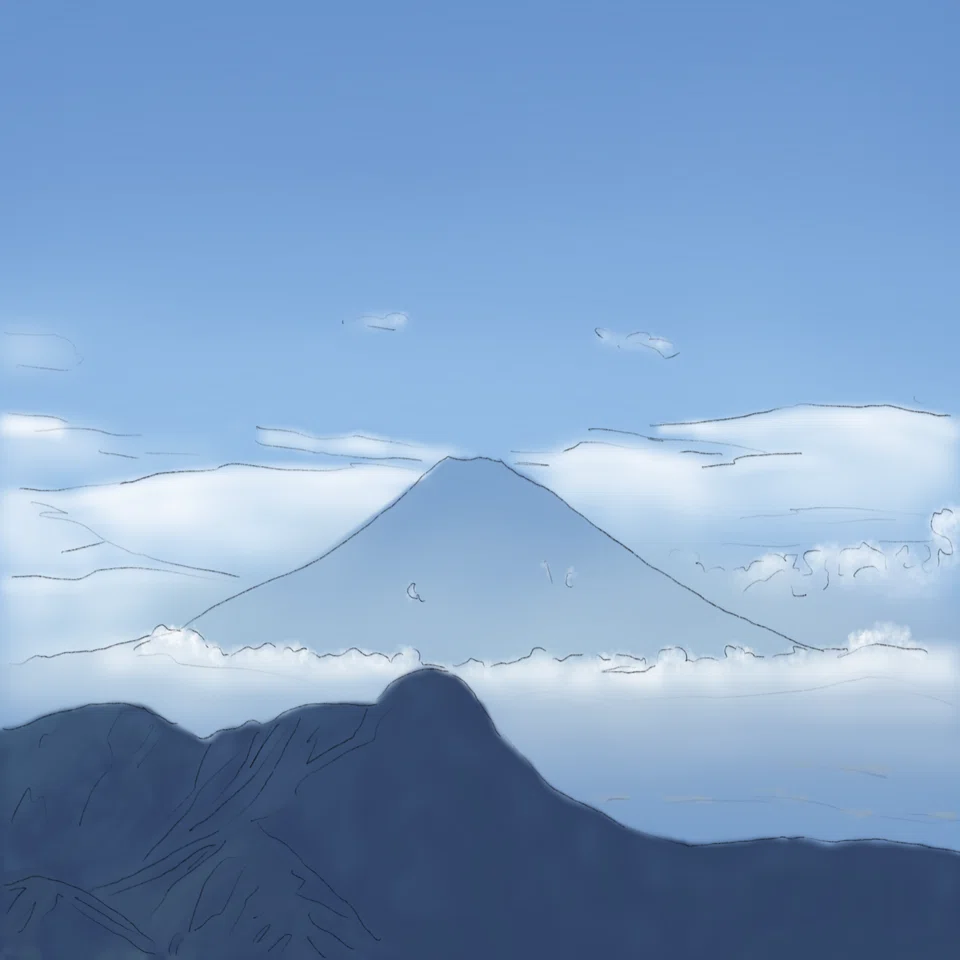 富士山風景画 アニメ 風景イラスト ZIPANG 富士山の日だから良き富士山