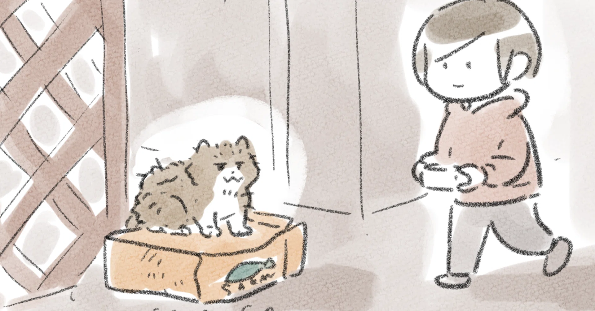 137 ちいちゃん漫画②と今朝の散歩遭遇メモ｜nalu