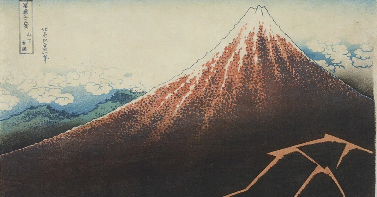 冨嶽三十六景」展出品作④ 葛飾北斎《山下白雨》天保元年～4年頃（1830