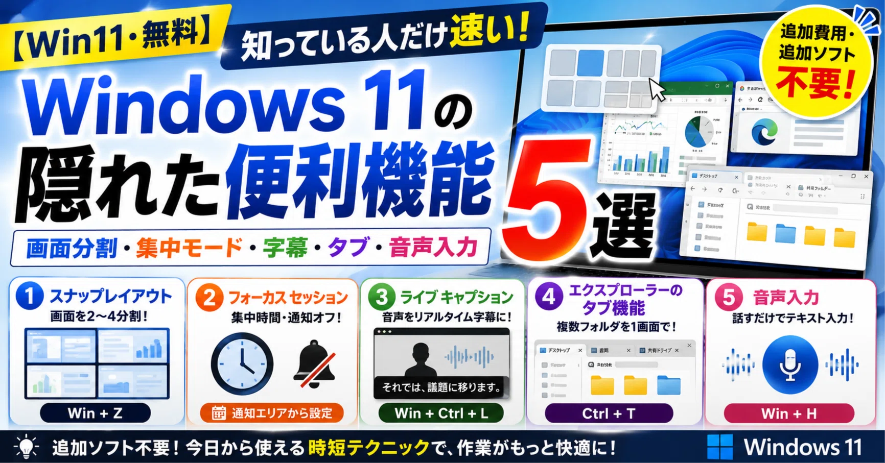 Win11・無料】知っている人だけ速い！Windows 11の「隠れた便利機能」5