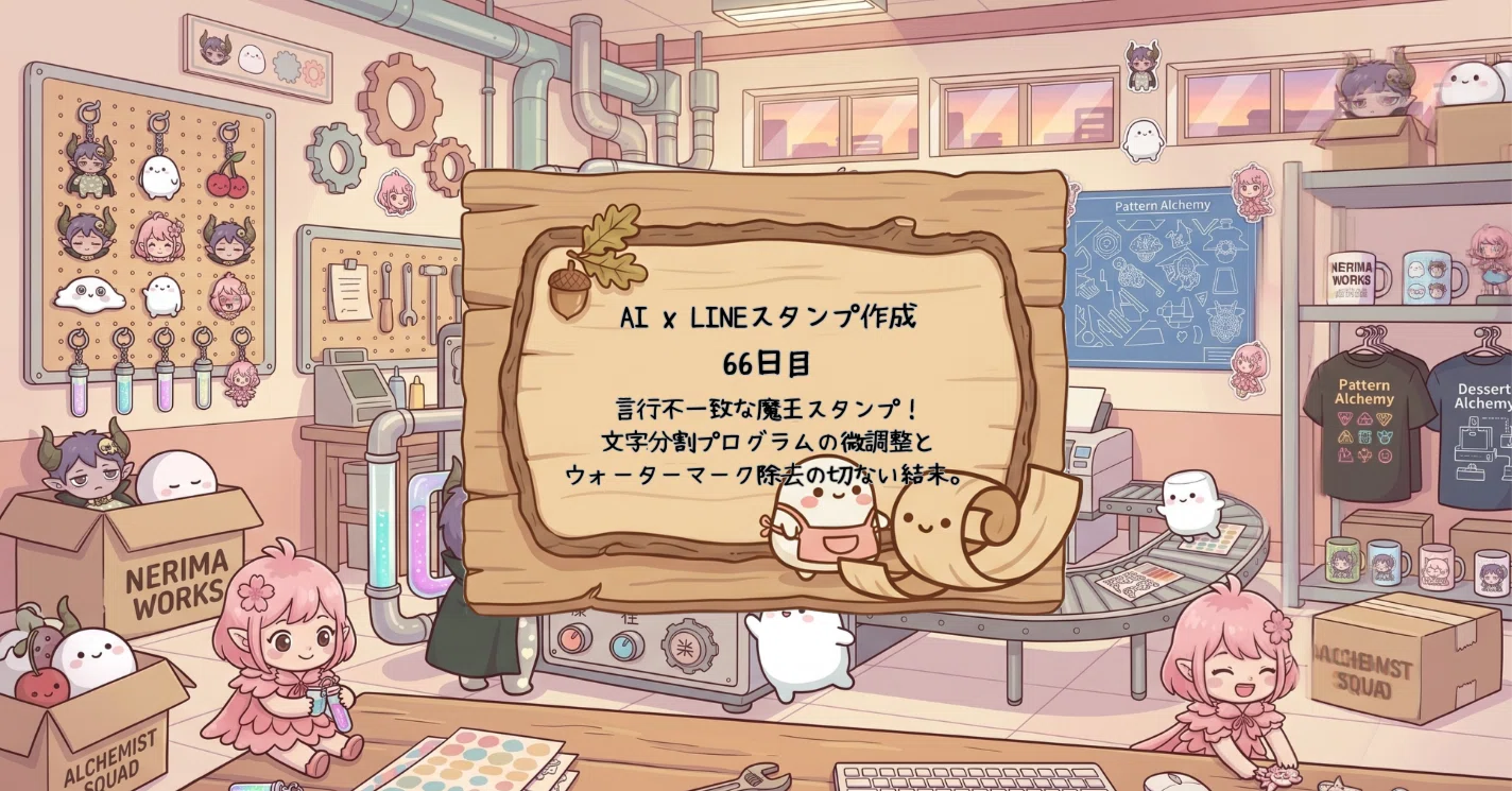 AIでLINEスタンプ66日目】言行不一致な魔王スタンプ！文字分割