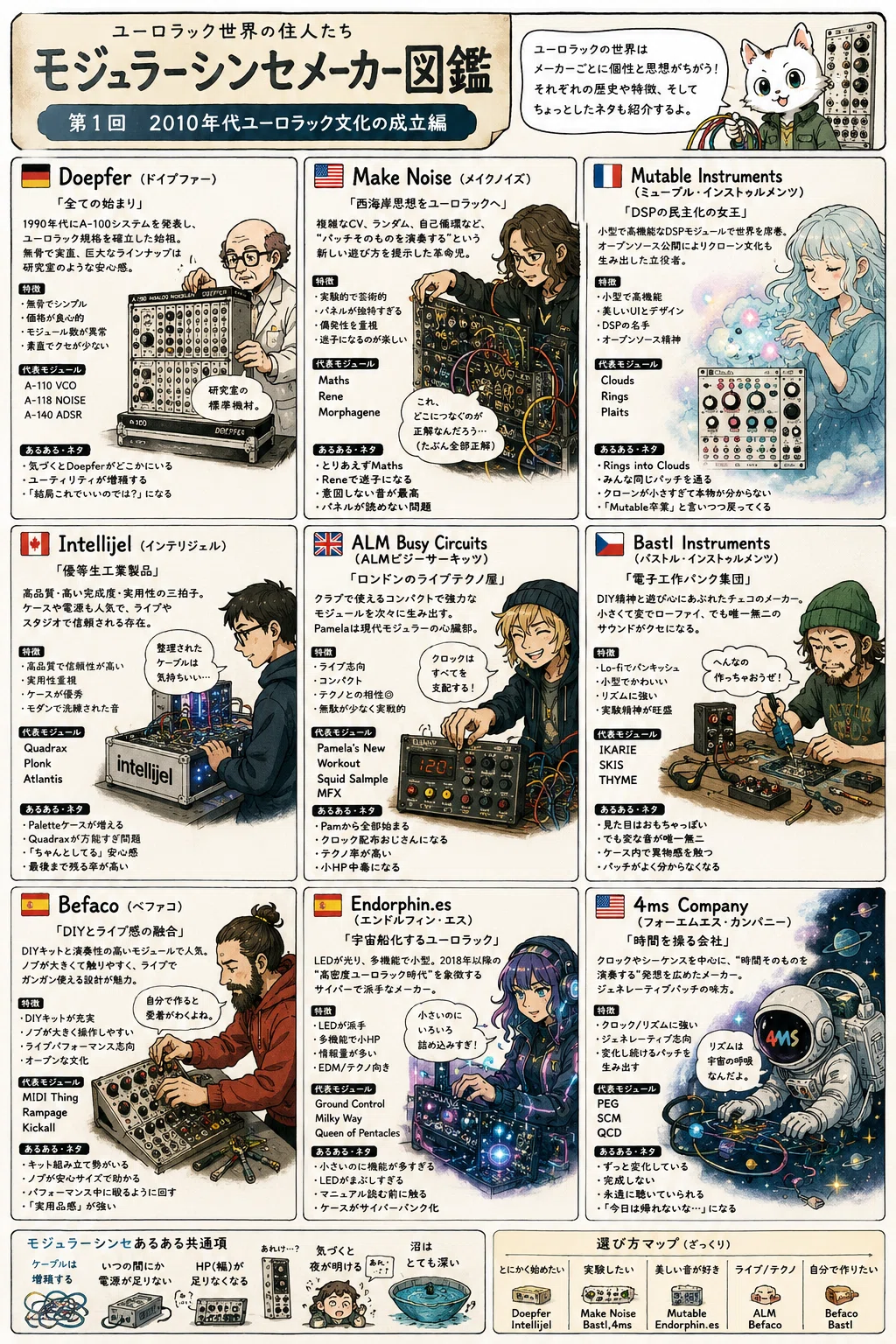 モジュラーシンセ】全文公開 入門記事 aiにメーカー図鑑を書かせてみた