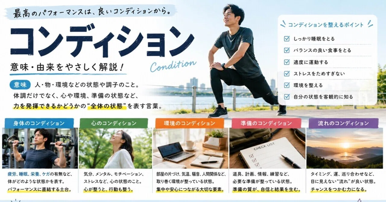 コンディション】コンディションとは何か――「調子」よりも広く、人生の 