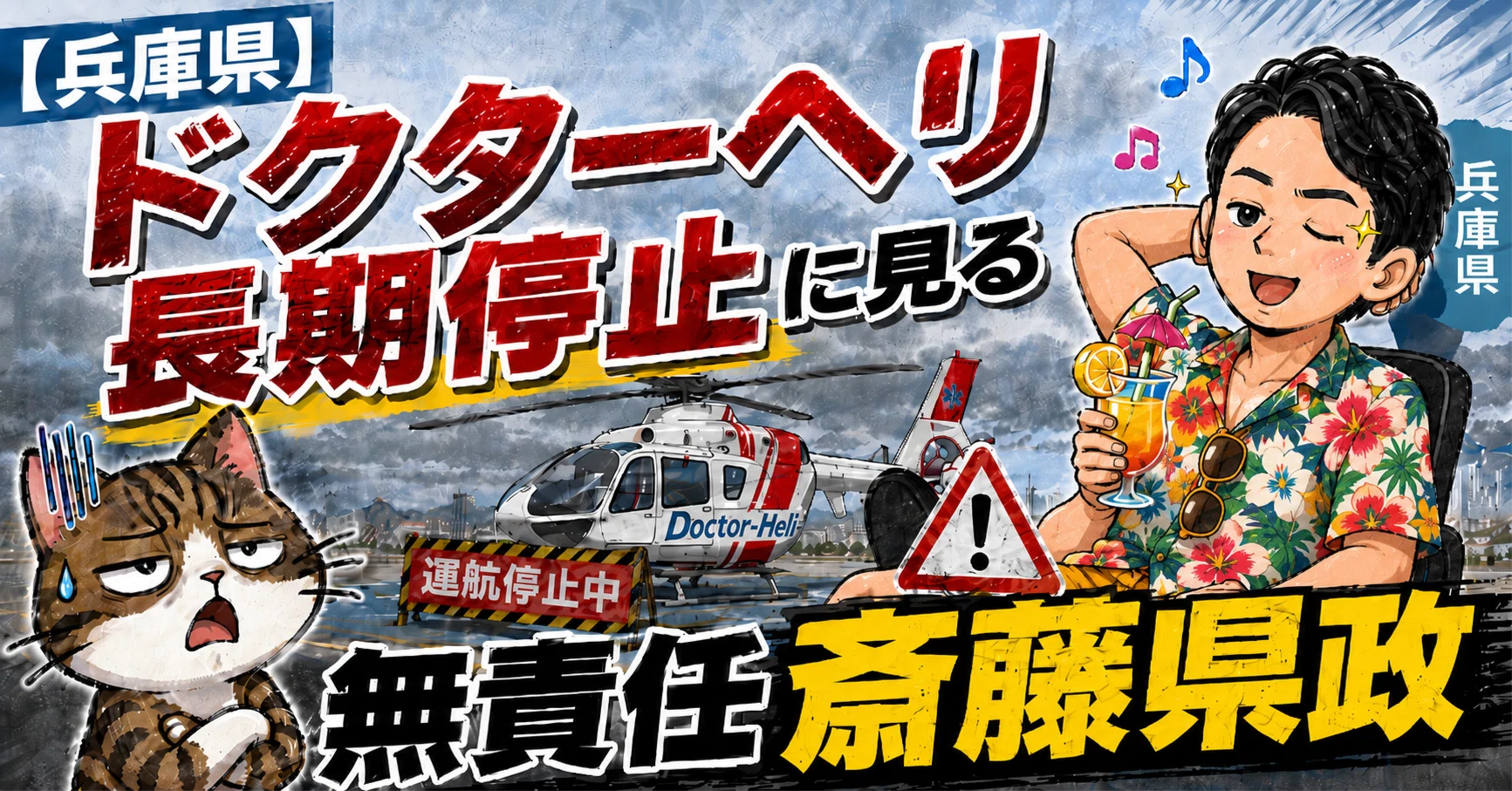 地域医療】兵庫県のドクターヘリ長期停止に見る無責任斎藤県政｜みはる