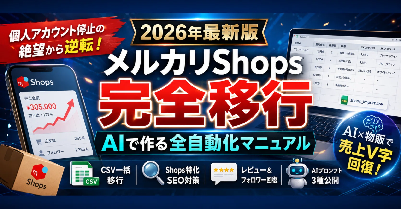 メルカリShops完全移行・2026年最新版】個人アカウント停止の絶望から