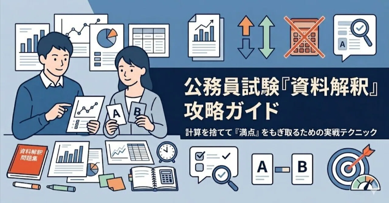 完全版】公務員試験「資料解釈」攻略ガイド：計算を捨てて「満点」を 