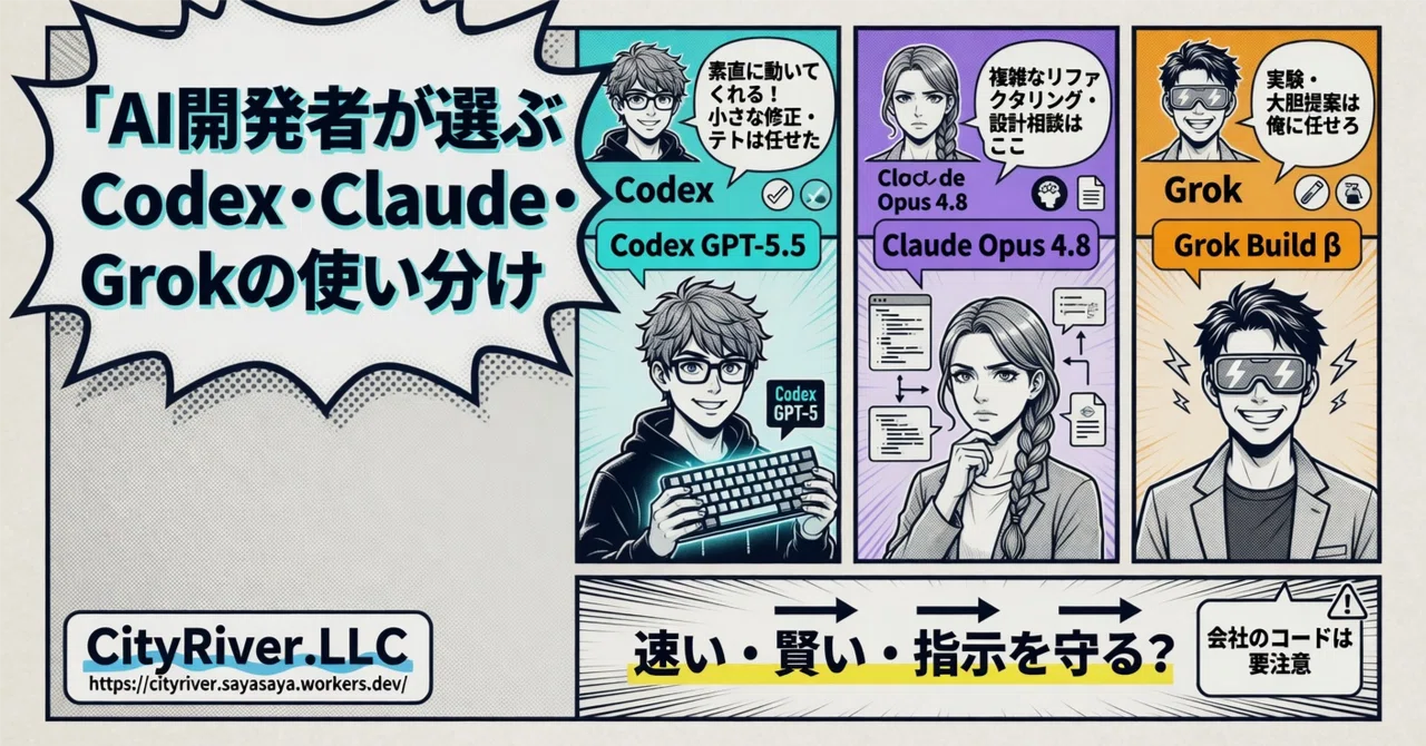 AI開発者が選ぶCodex・Claude・Grokの使い分け