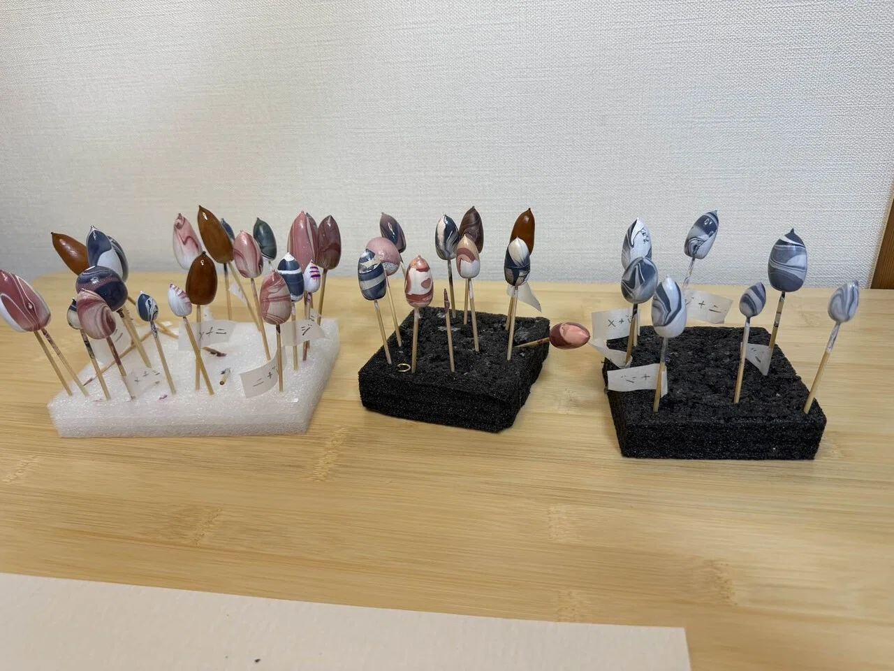 どんぐりマーブルピアス 制作記④| 気泡をなくしなめらかにするための 