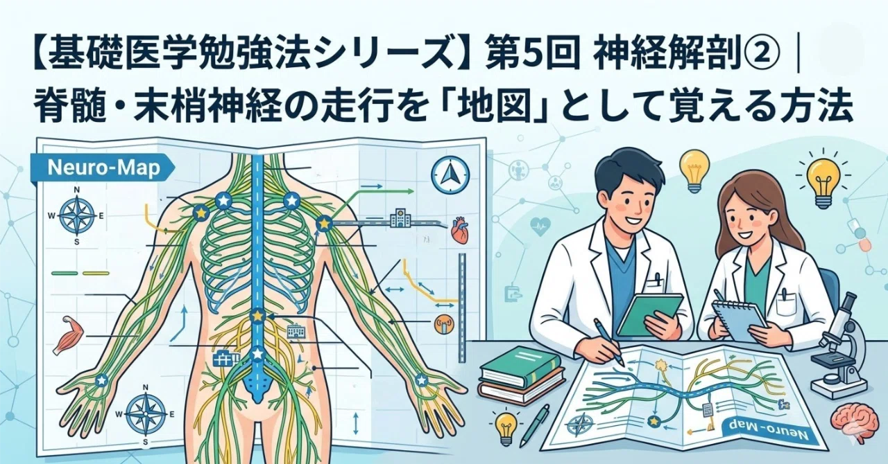 基礎医学勉強法シリーズ】第5回神経解剖②｜脊髄・末梢神経の走行を