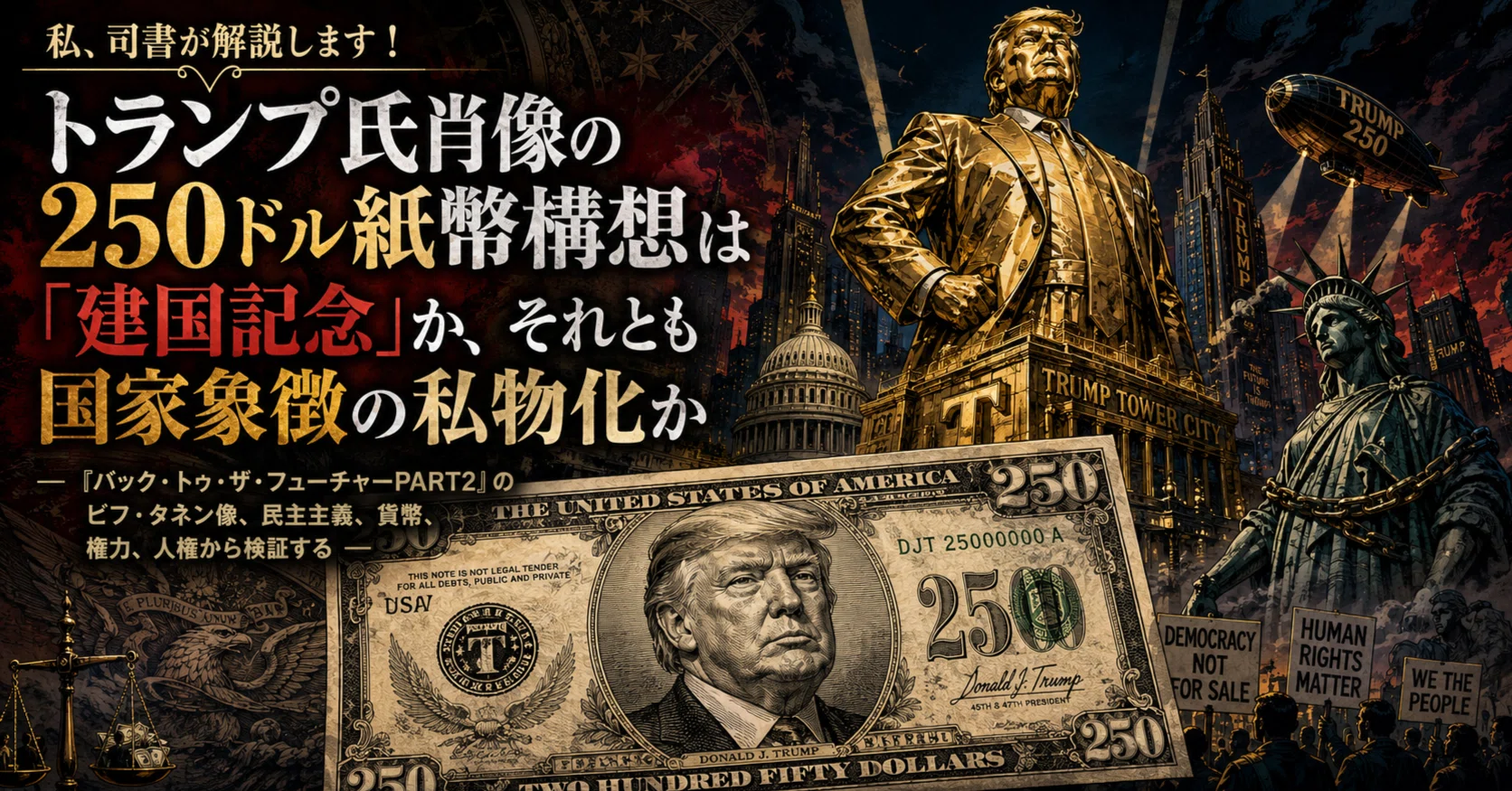 私、司書が解説します！トランプ氏肖像の250ドル紙幣構想は「建国記念