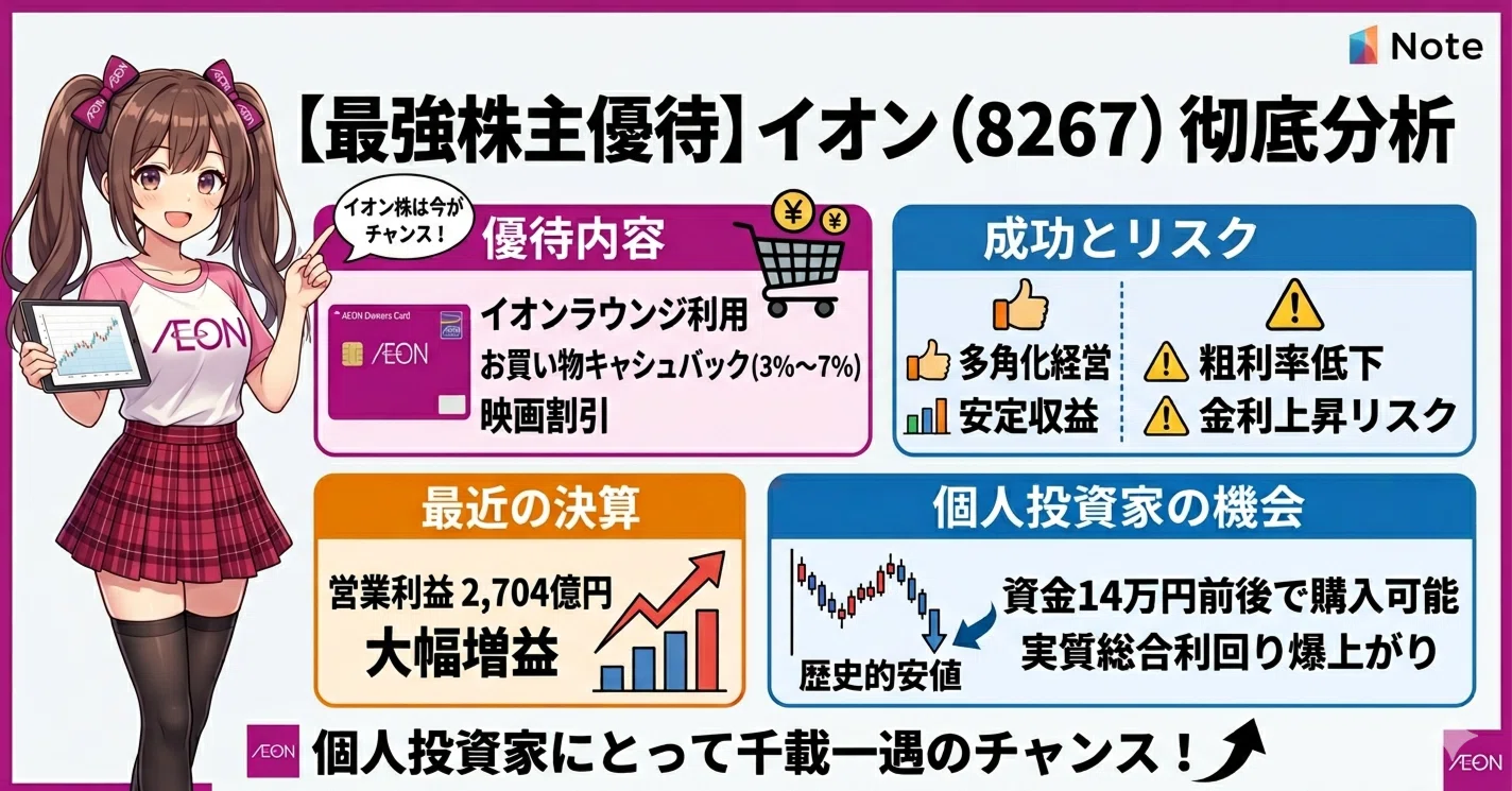 最強株主優待】イオン（8267）の大暴落は個人投資家の千載一遇の
