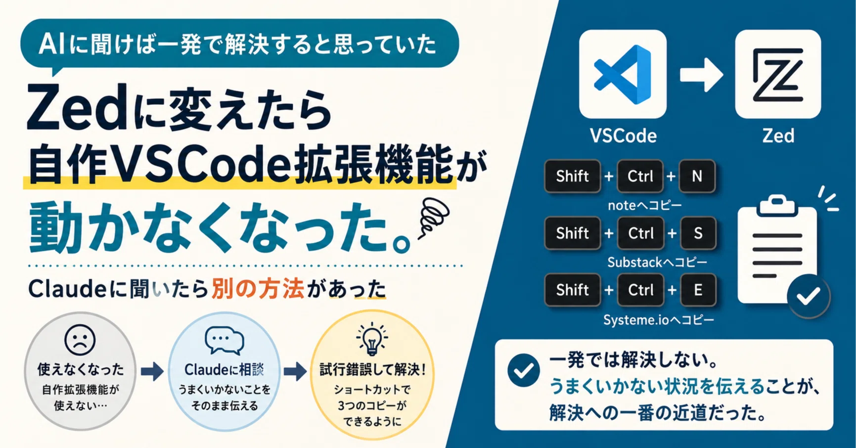 確認ページです。 400 Zedに変えたら自作VSCode拡張機能が動かなくなった。Claudeに聞い
