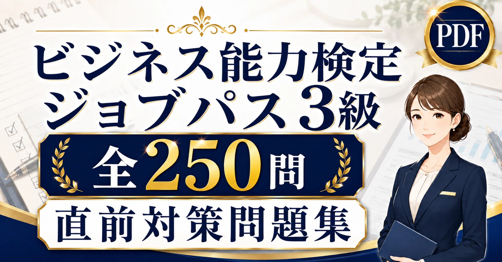 ビジネス能力検定ジョブパス3級】学科対策 PDF問題集 全250問＋解答