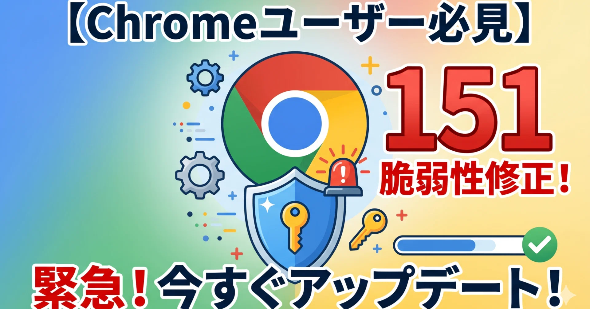 Google 動作異常なし Chromeユーザー必見】151件の脆弱性を修正。Google Chrome最新