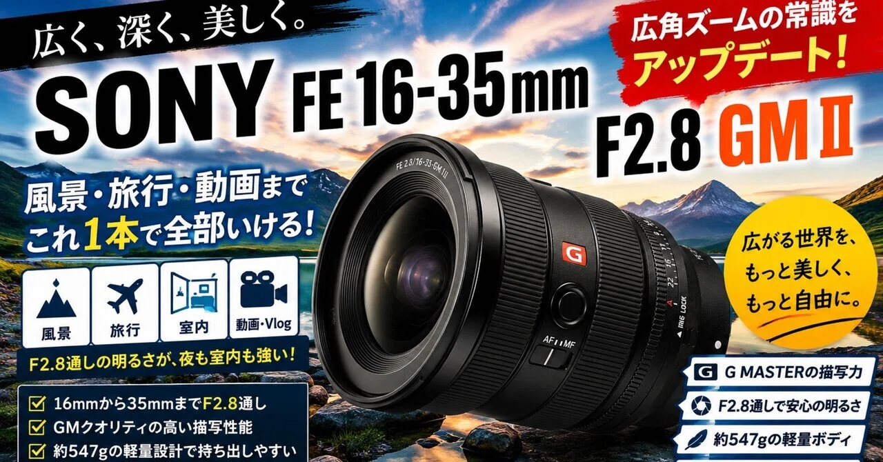 SONY FE 16-35mm F2.8 GM IIは、広角ズームの“便利”をプロ画質まで