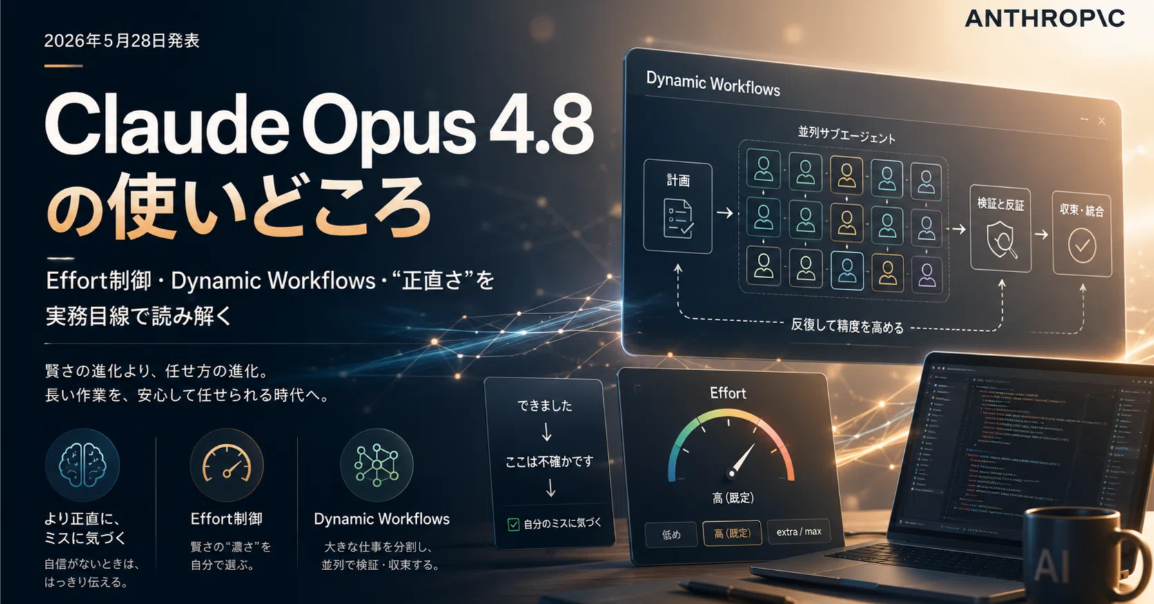 Claude Opus 4.8の使いどころ ― Effort制御・Dynamic Workflows・