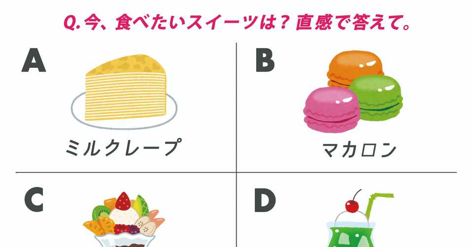 心理テスト 今 食べたいスイーツは 直感で答えて アイビー茜 House Of The Angler オーナー Note