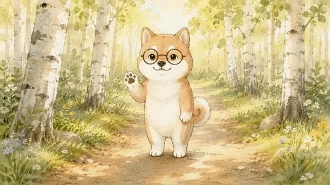 手を振る赤柴の画像