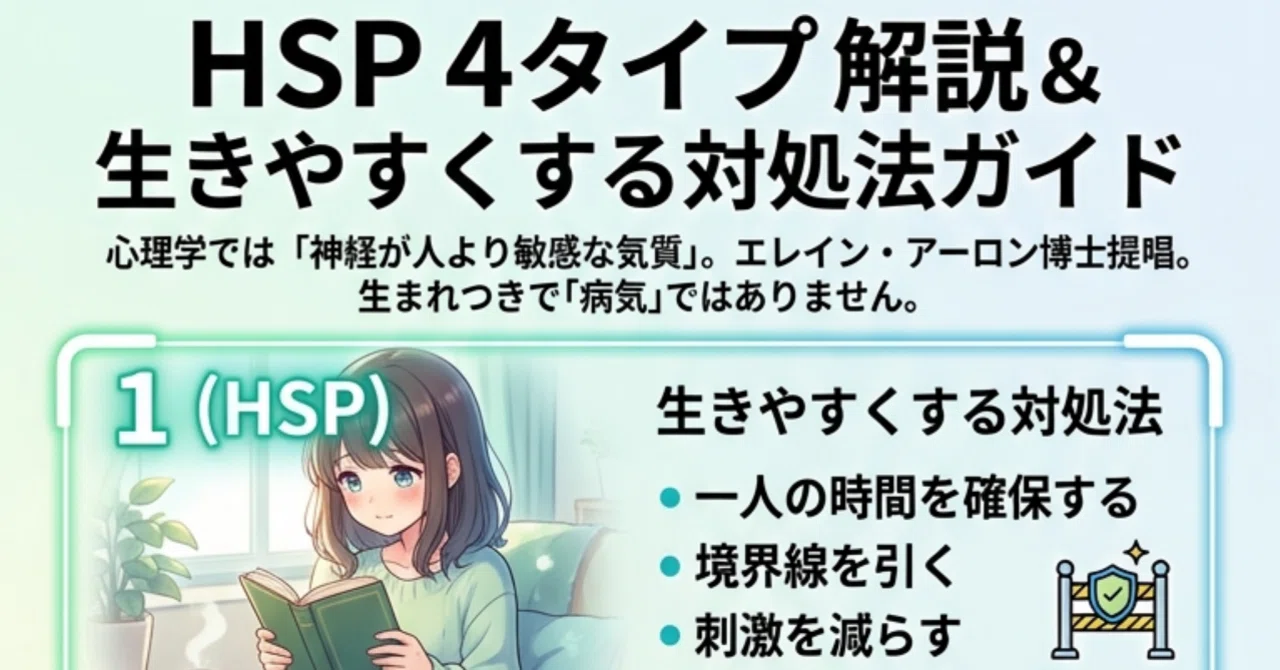 HSPの代表的な4タイプ｜南敦規