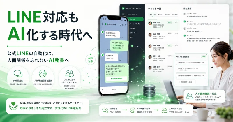 LINE対応もAI化する時代へ｜公式LINEの自動化は「接客を冷たくする」のではなく、「人間関係を忘れないためのAI秘書」である
