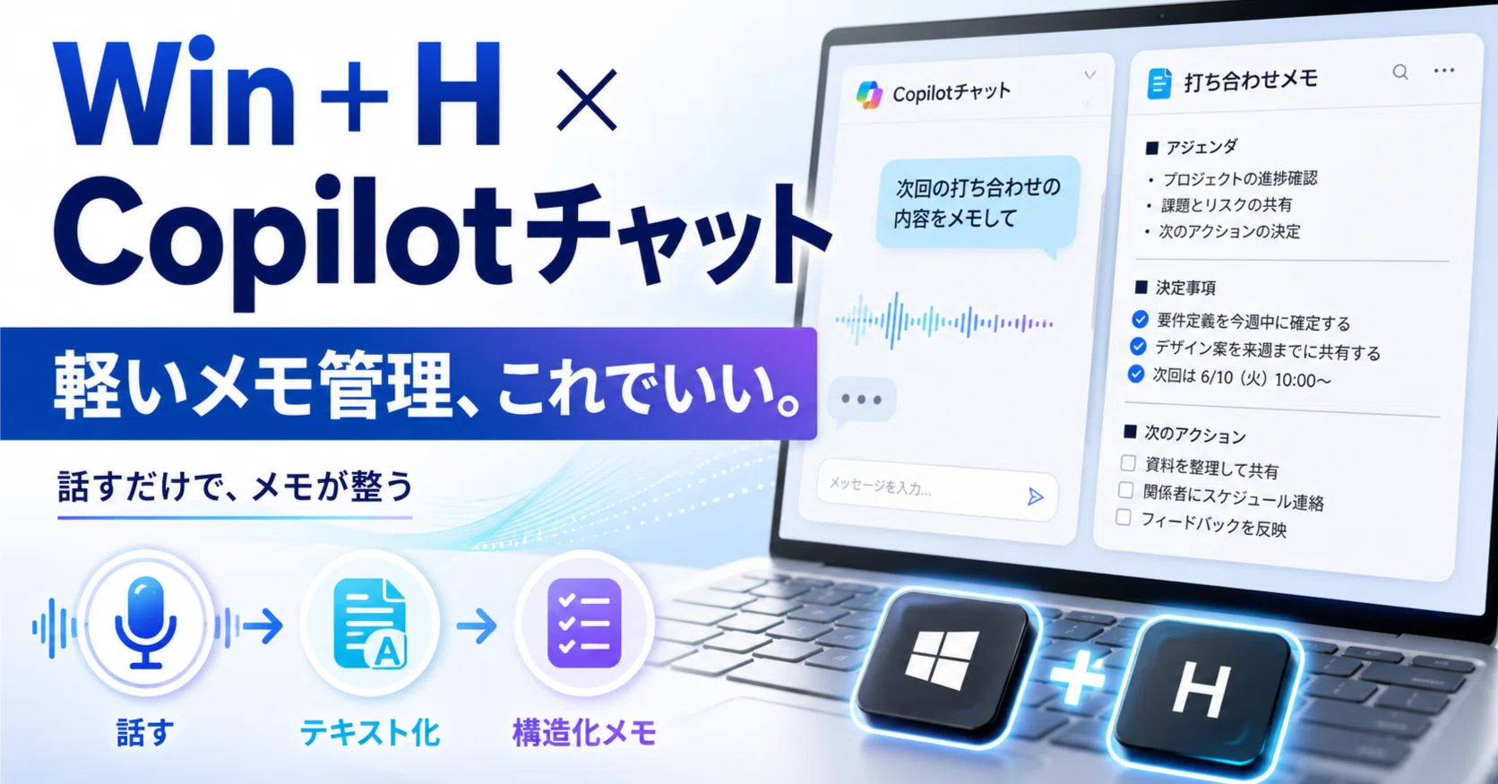 Win＋HとM365 Copilotチャットの組み合わせが、軽いメモ管理に最高だ