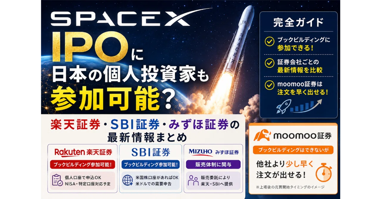 🚀SpaceX IPOに日本の個人投資家も参加可能？楽天証券・SBI証券