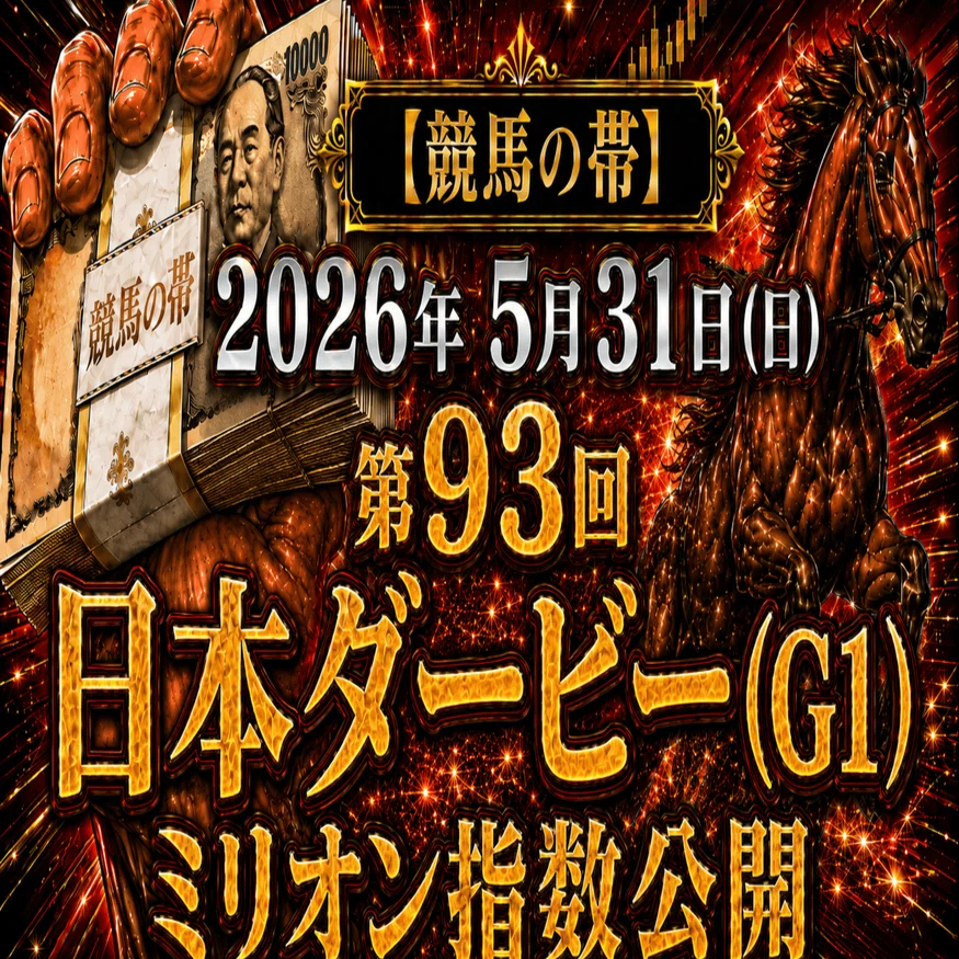 競馬の帯】2026年5月31日(日) 第93回 日本ダービー（G1）ミリオン指数 
