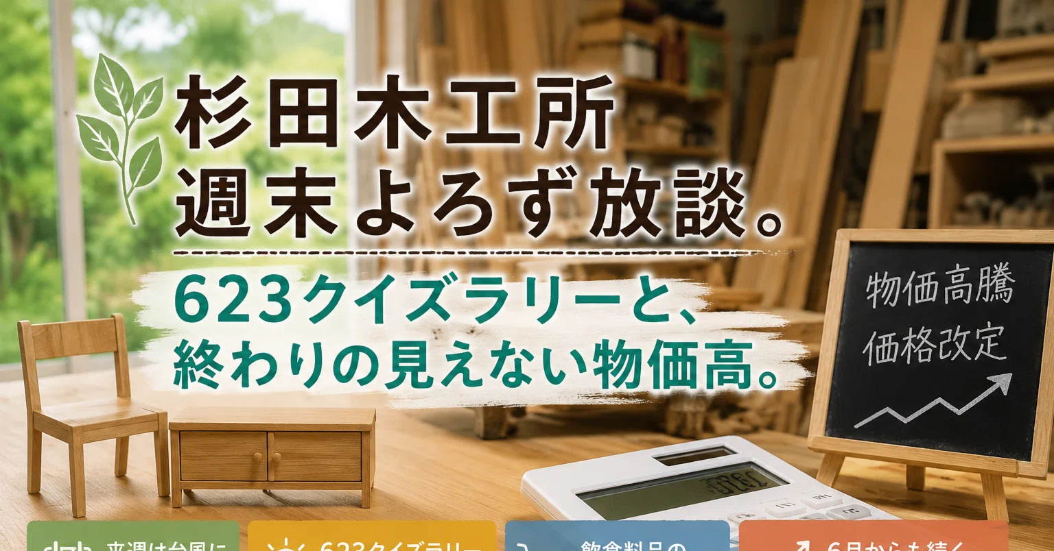📅20260530。杉田木工所ウィークエンドトーク｜杉田木工所週末よろず