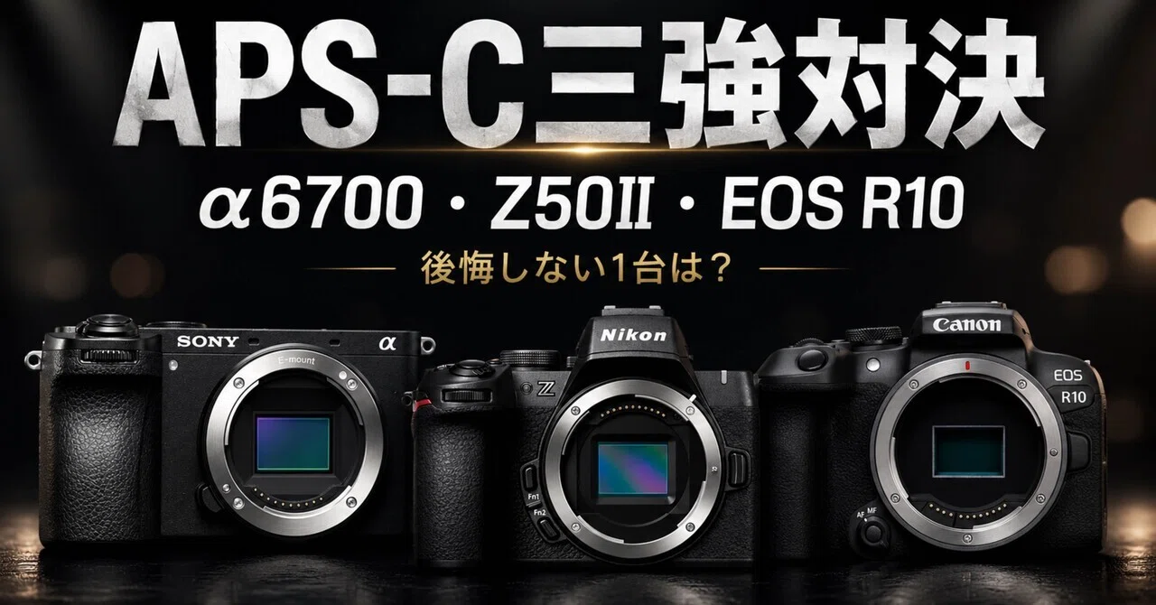 SONY α6700、Nikon Z50II、Canon EOS R10で迷ったら？APS-Cミラーレス3