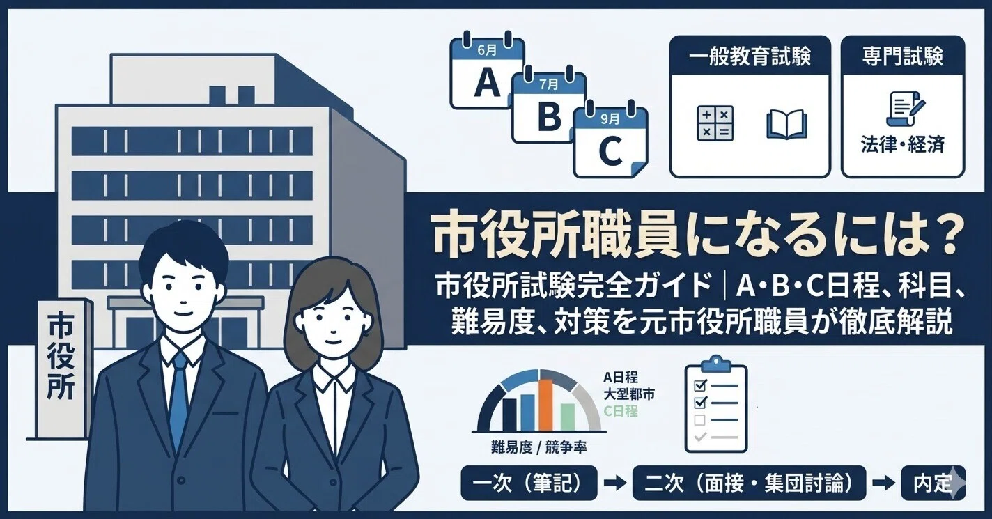市役所職員になるには？市役所試験完全ガイド｜A・B・C日程、科目
