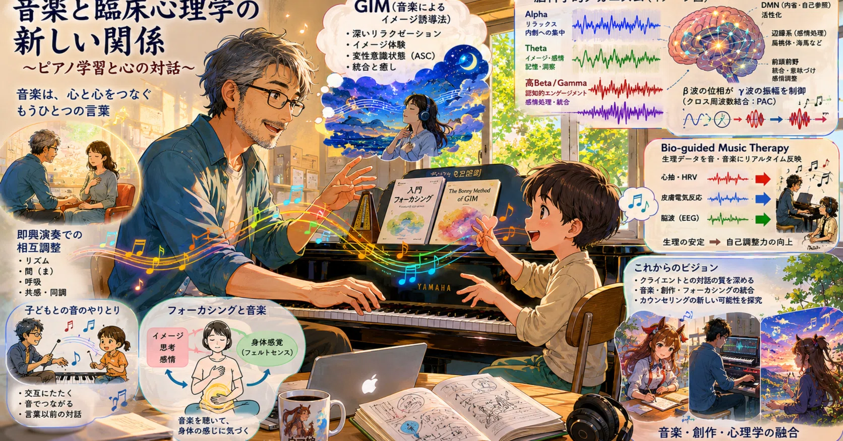 音楽療法についての脳生理学・脳神経学的機序について、Grok様に解説
