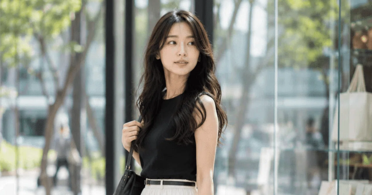 AI美女　ファッションポートレート　セット　2L版 画像生成AI】「ロングスカートとナチュラルウェーブの女性ポートレート