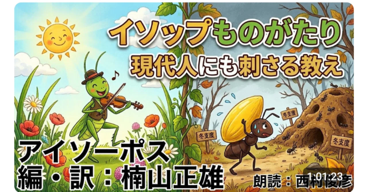読書・朗読】現代にも響く教え。イソップ『イソップものがたり』｜西村