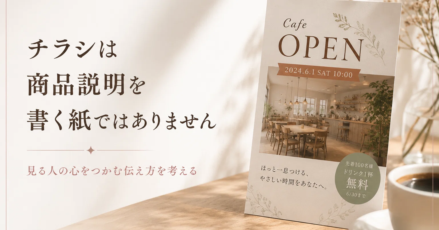 チラシは商品説明を書く紙ではありません｜MAKI（マキ）@集客アップの 