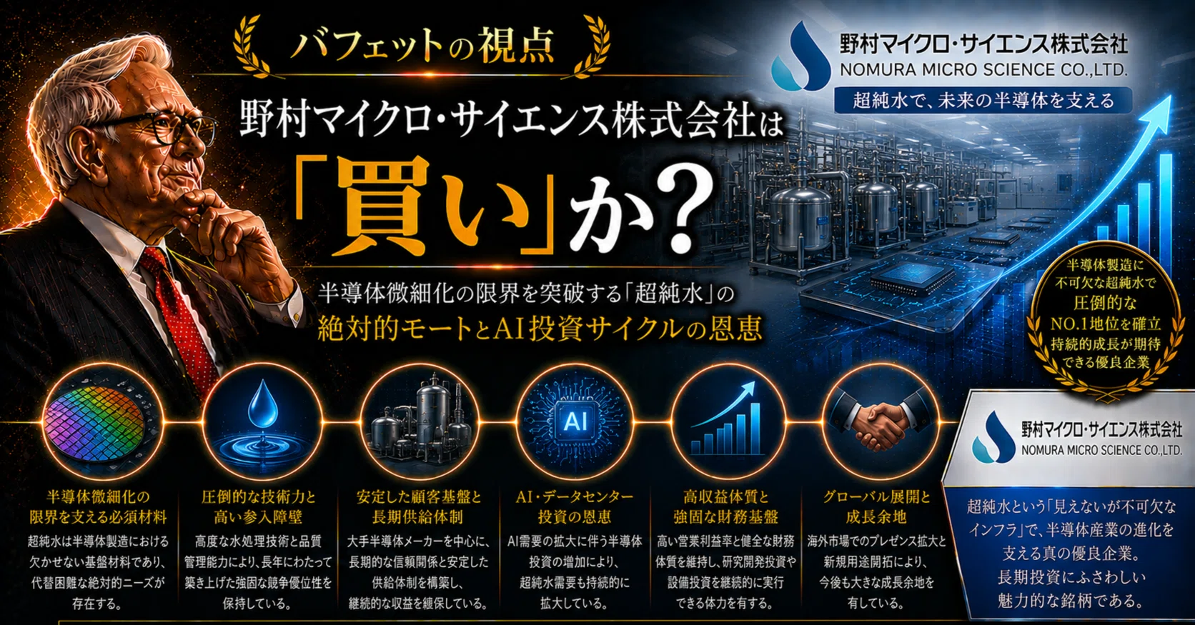 バフェットの視点】野村マイクロ・サイエンス株式会社は『買い』か