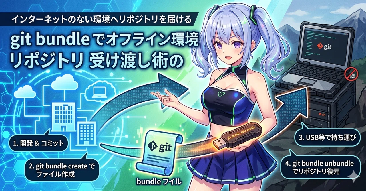 【Gitコマンド上級編：No.15】 git bundle でオフライン環境とのリポジトリ受け渡し術｜flower