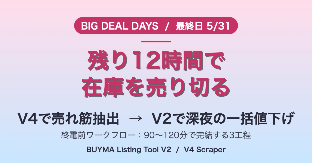 最終値下げ！買手がいなければ今週土日でリサイクルショップで売ります。 BIG DEAL DAYS 最終日（5/31）】残り12時間で在庫を売り切る