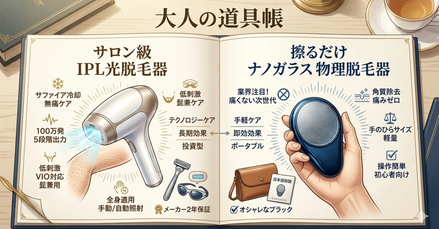 脱毛器比較】本格テクノロジーか、超手軽な新習慣か。サロン級IPL光