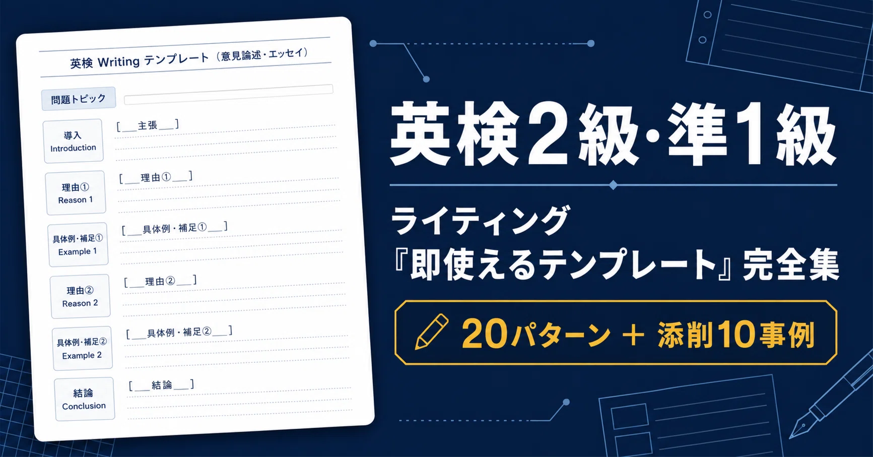 英 検 2 級 ライティング テンプレート
