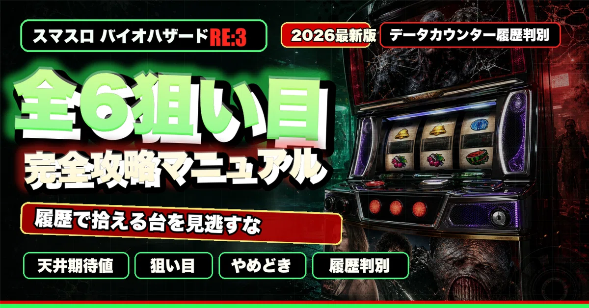 スマスロ バイオハザードRE:3全6狙い目 完全攻略マニュアル天井期待値