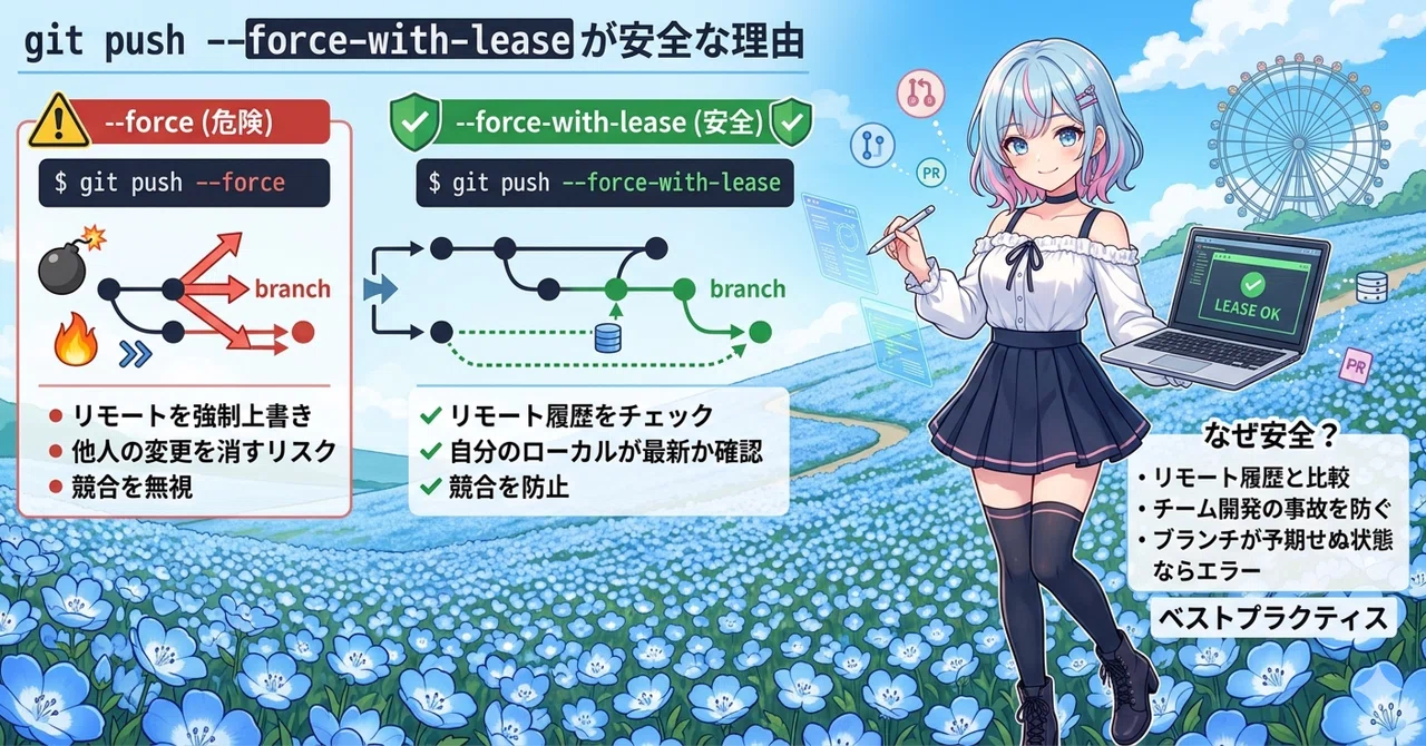 【Gitコマンド上級編：No.18】 git push --force-with-lease が force よりも安全な理由｜flower