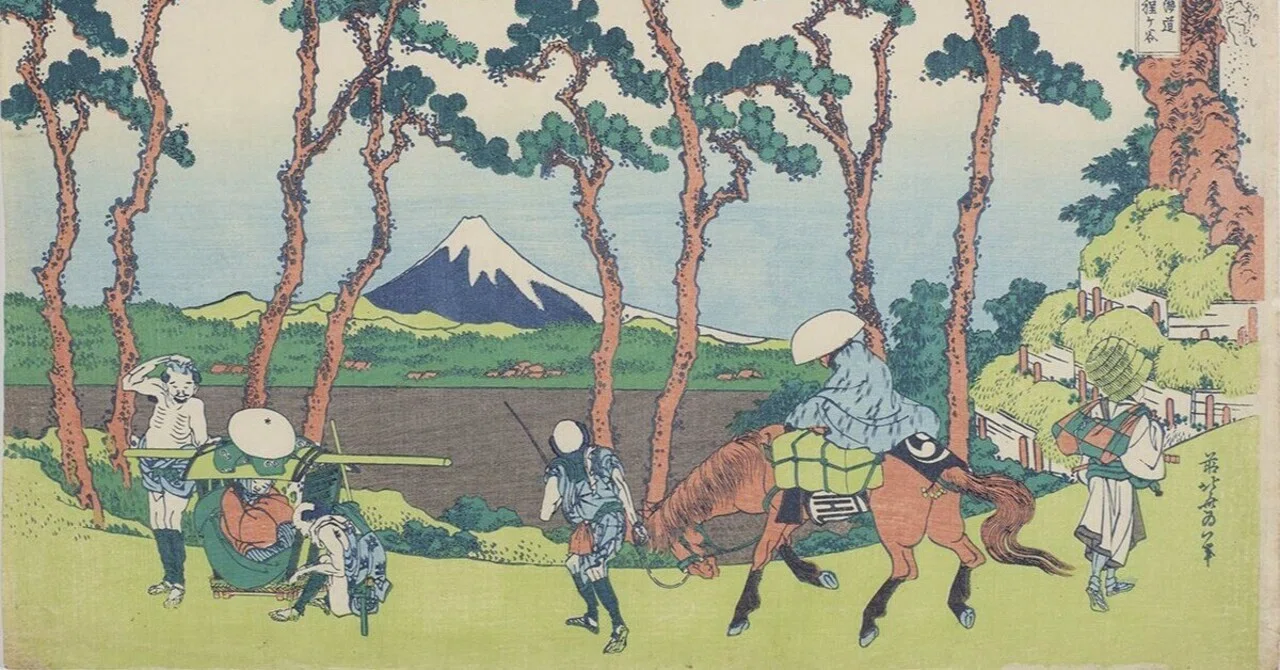 冨嶽三十六景」展出品作⑧ 葛飾北斎《東海道 保土ヶ谷》天保元年～4