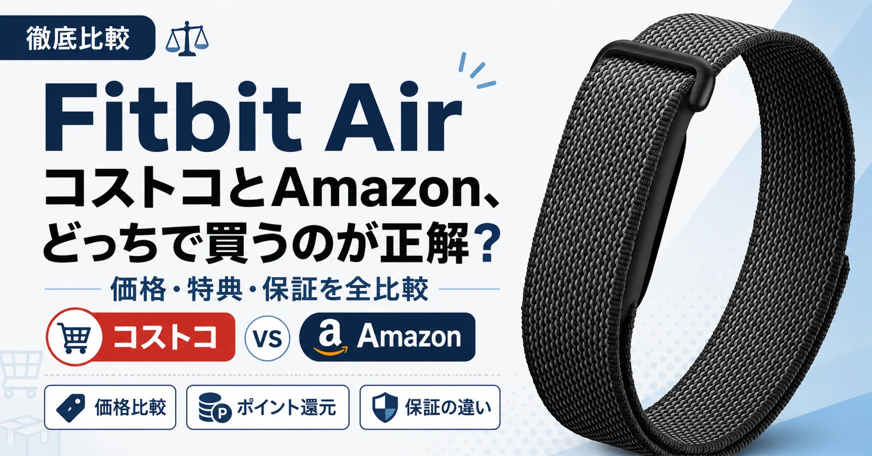 Google Fitbit AirはコストコとAmazon、どっちで買うのが正解？価格 